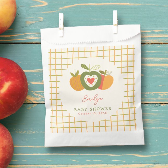  Whimsical Fall Apple Theme Baby Shower Green Favour Bags (Creator Uploaded)