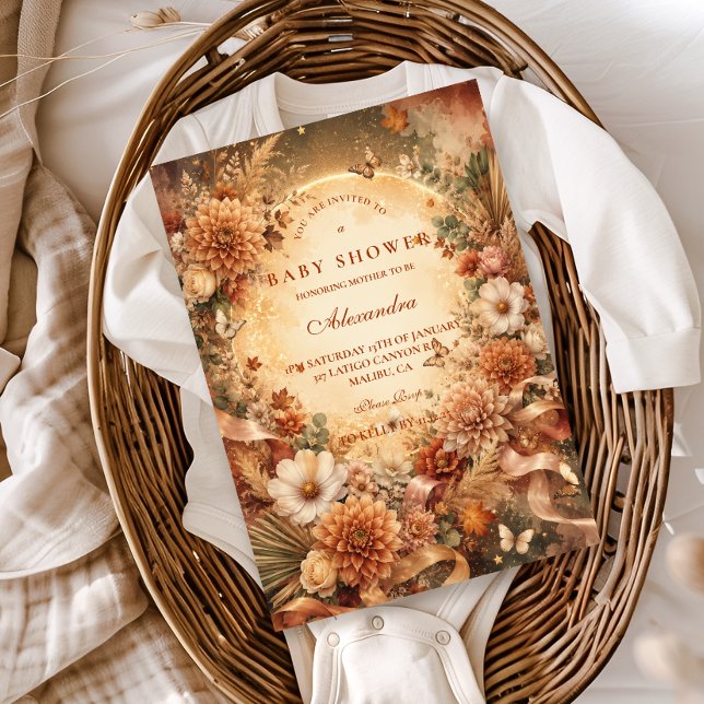 Whimsical Fall Boho Baby Shower Invitation (Creator Uploaded)