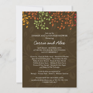 Whimsical Fall Engagement Party Invitation
