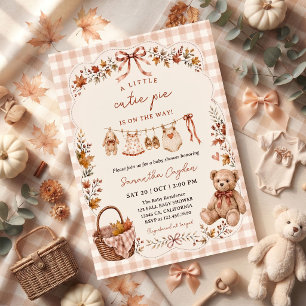 Whimsical Fall Little Cutie Pie Baby Shower Invitation