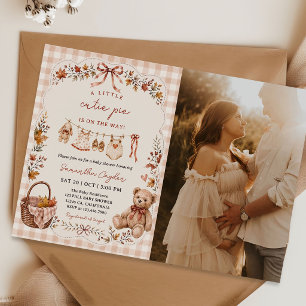 Whimsical Fall Little Cutie Pie Baby Shower Photo Invitation