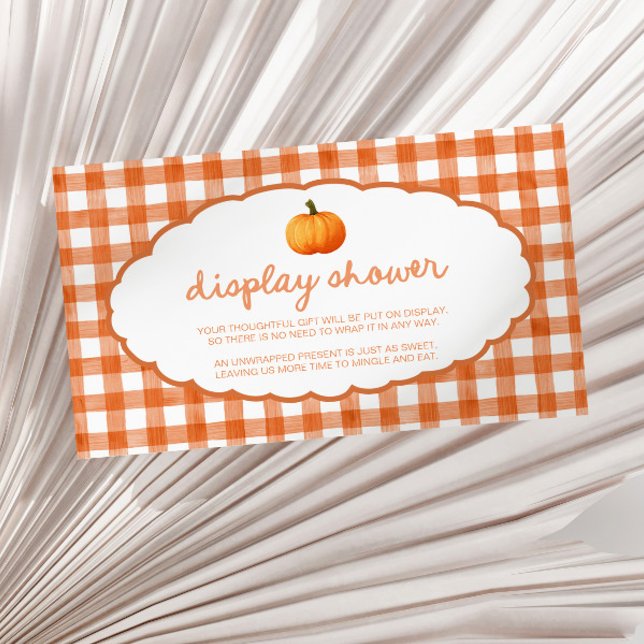 Whimsical Fall Pumpkin Baby Shower Display Shower Enclosure Card (Creator Uploaded)
