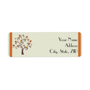 Whimsical Fall Tree Return Address