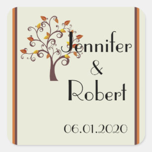 Whimsical Fall Tree Wedding Envelope Seal