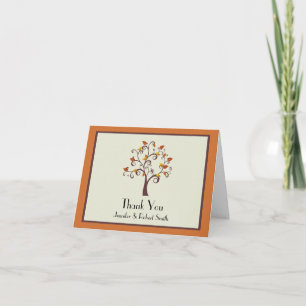 Whimsical Fall Tree Wedding Thank You Card