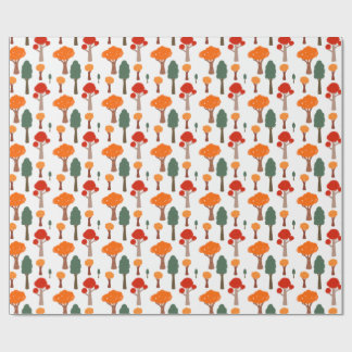 Whimsical Fall Trees Wrapping Paper