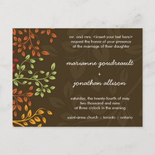 Whimsical  Fall Wedding Invitation