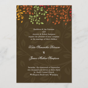Whimsical Fall Wedding Invitation