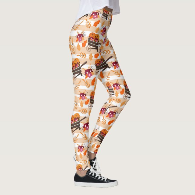 Whimsical Fall Wheelbarrows Leggings (Right)