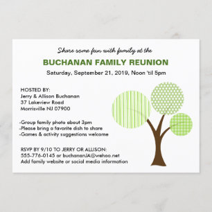 Whimsical Family Tree Family Reunion Invitation
