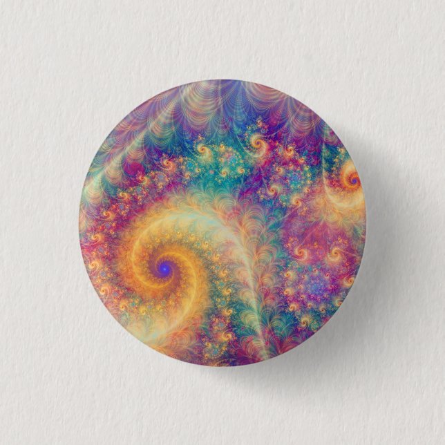 Whimsical Fantasy Abstract Fractal Vortex Art 3 Cm Round Badge (Front)