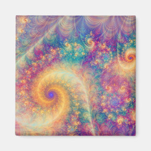 Whimsical Fantasy Abstract Fractal Vortex Art Magnet