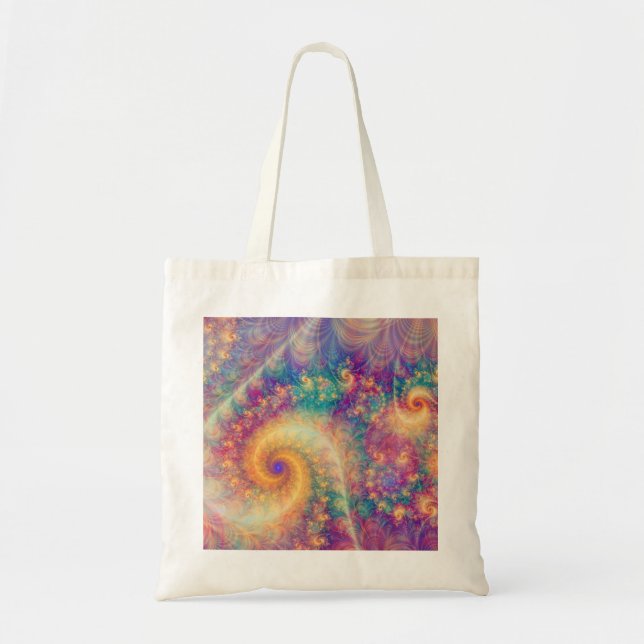 Whimsical Fantasy Abstract Fractal Vortex Art Tote Bag (Front)
