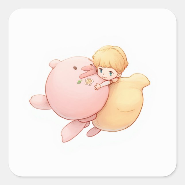 Whimsical Fantasy Art Square Sticker (Front)