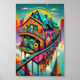 Whimsical Fantasy Colorful Poster Wall Art
