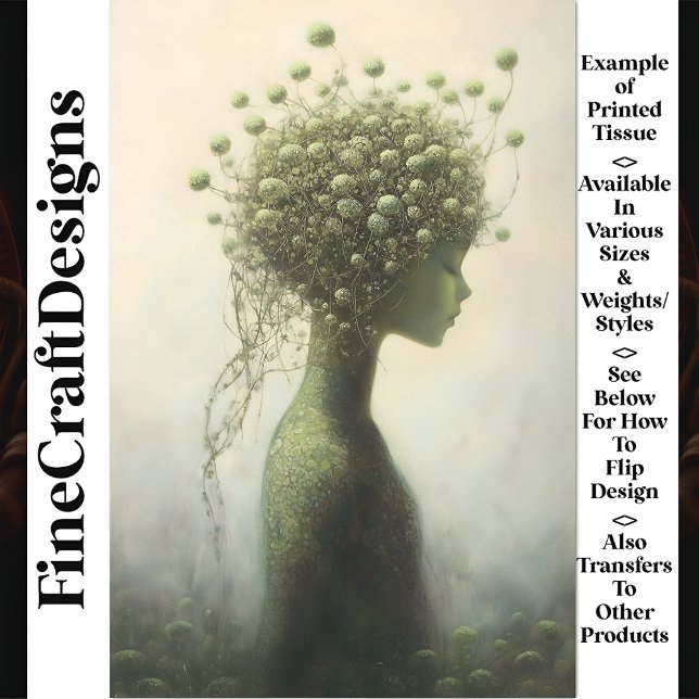 Whimsical Fantasy Floral Girl V4 Decoupage Tissue Paper (Creator Uploaded)