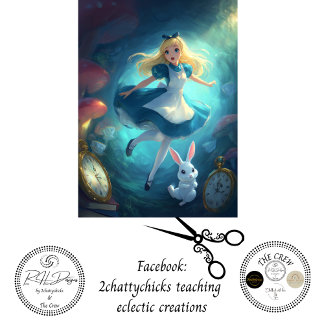 Whimsical Fantasy Girl Falling Through Time Tissue Paper