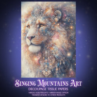 Whimsical Fantasy Lion King Aslan Decoupage
