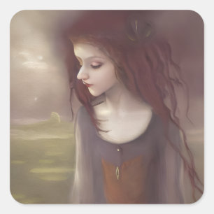 Whimsical Fantasy Little Fairy Square Sticker