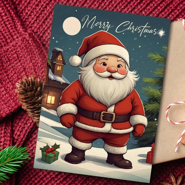 Whimsical Festive Christmas Santa  Holiday Card (Creator Uploaded)