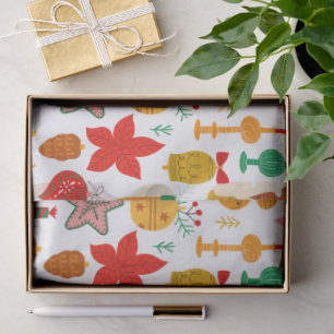 Whimsical Festive Ornaments & Reindeer Christmas Tissue Paper