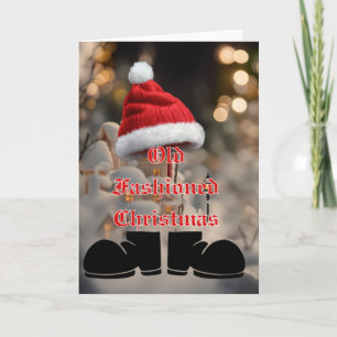 Whimsical Festive Santa Hat Holiday Card