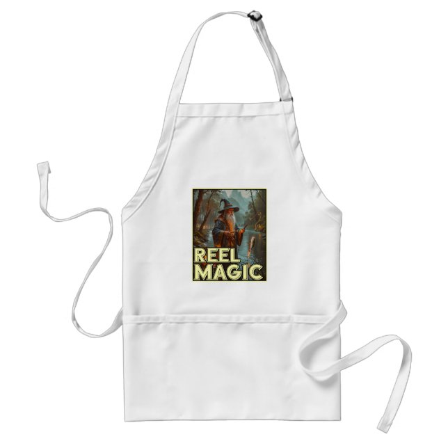 Whimsical Fishing Wizard Standard Apron (Front)
