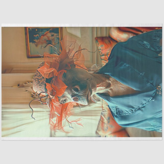 Whimsical Flamboyant Hippo Decoupage  Tissue Paper (Front)