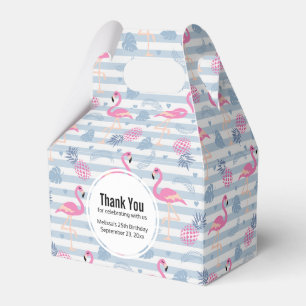 Whimsical Flamingo & Pineapple Pattern Favour Box