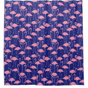 Whimsical Flamingo   Tropical Bathroom Coastal Shower Curtain