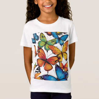 Whimsical Flight: A Vibrant Butterfly Wonderland T-Shirt