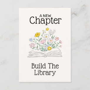 Whimsical Floral A New Chapter Bridal Shower  Enclosure Card