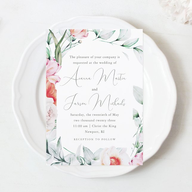 Whimsical Floral and Calligraphy Wedding Invitation (Creator Uploaded)