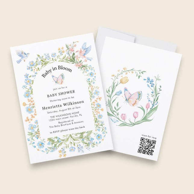 Whimsical Floral Arch Baby Shower Invite (Creator Uploaded)