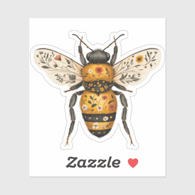 Whimsical Floral Bee (Sheet)