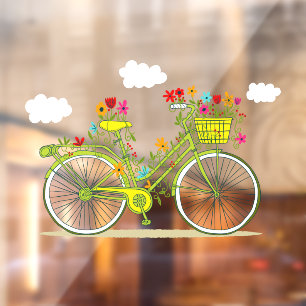 Whimsical Floral Bicycle Clouds In Sky Shop