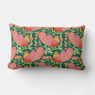 Whimsical Floral Bird Throw Pillow Throw Pillow