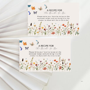 Whimsical Floral Boho Recipe for the Bride-to-Be Enclosure Card
