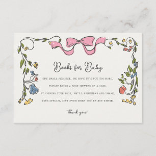 Whimsical Floral Books for Baby Invite Insert