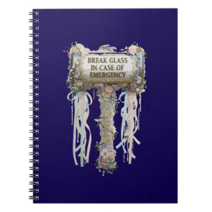 Whimsical Floral "Break Glass for Emergency Notebook