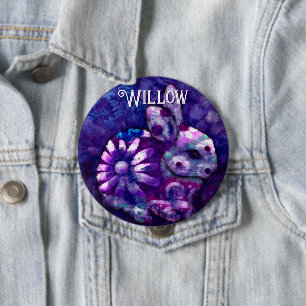 Whimsical Floral Bunny Rabbit Personalised 10 Cm Round Badge