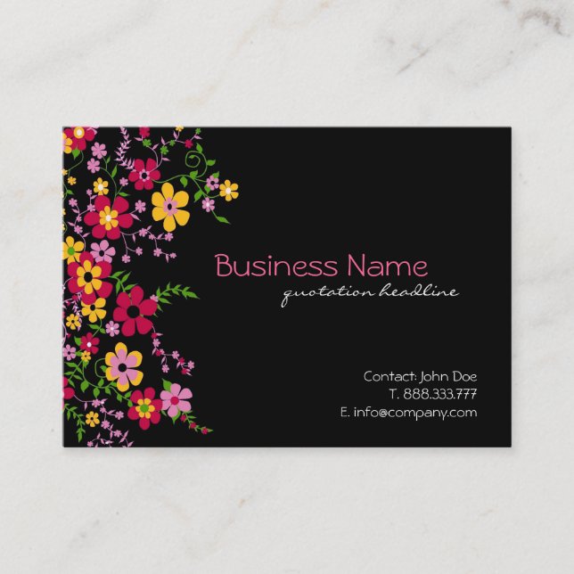 Whimsical Floral Business Cards (Front)