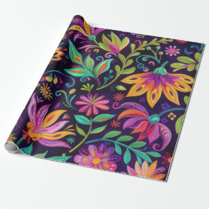 Whimsical Floral design Wrapping Paper