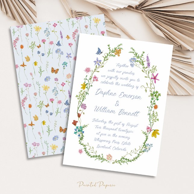 Whimsical Floral Doodle Wedding Invitation (Whimsical Floral Doodle Wedding Invitation
)