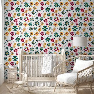 Whimsical Floral Dots Wallpaper