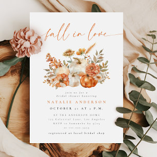 Whimsical Floral Fall in Love Bridal Shower Invitation