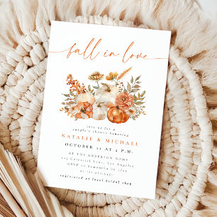 Whimsical Floral Fall in Love Couple's Shower Invitation