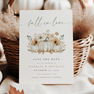 Whimsical Floral Fall in Love Wedding Save The Date