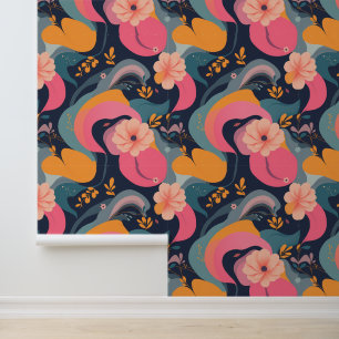 Whimsical Floral Fantasy Dreamscape Wallpaper