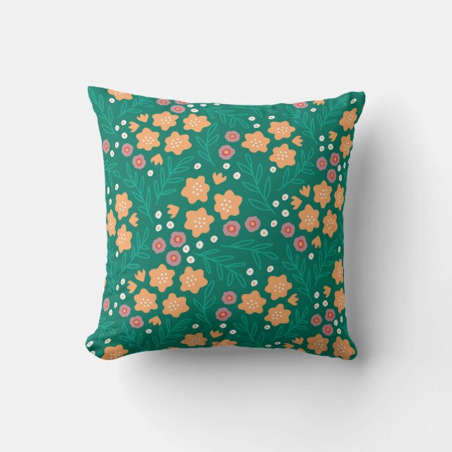Whimsical Floral Field Cushion (Front)